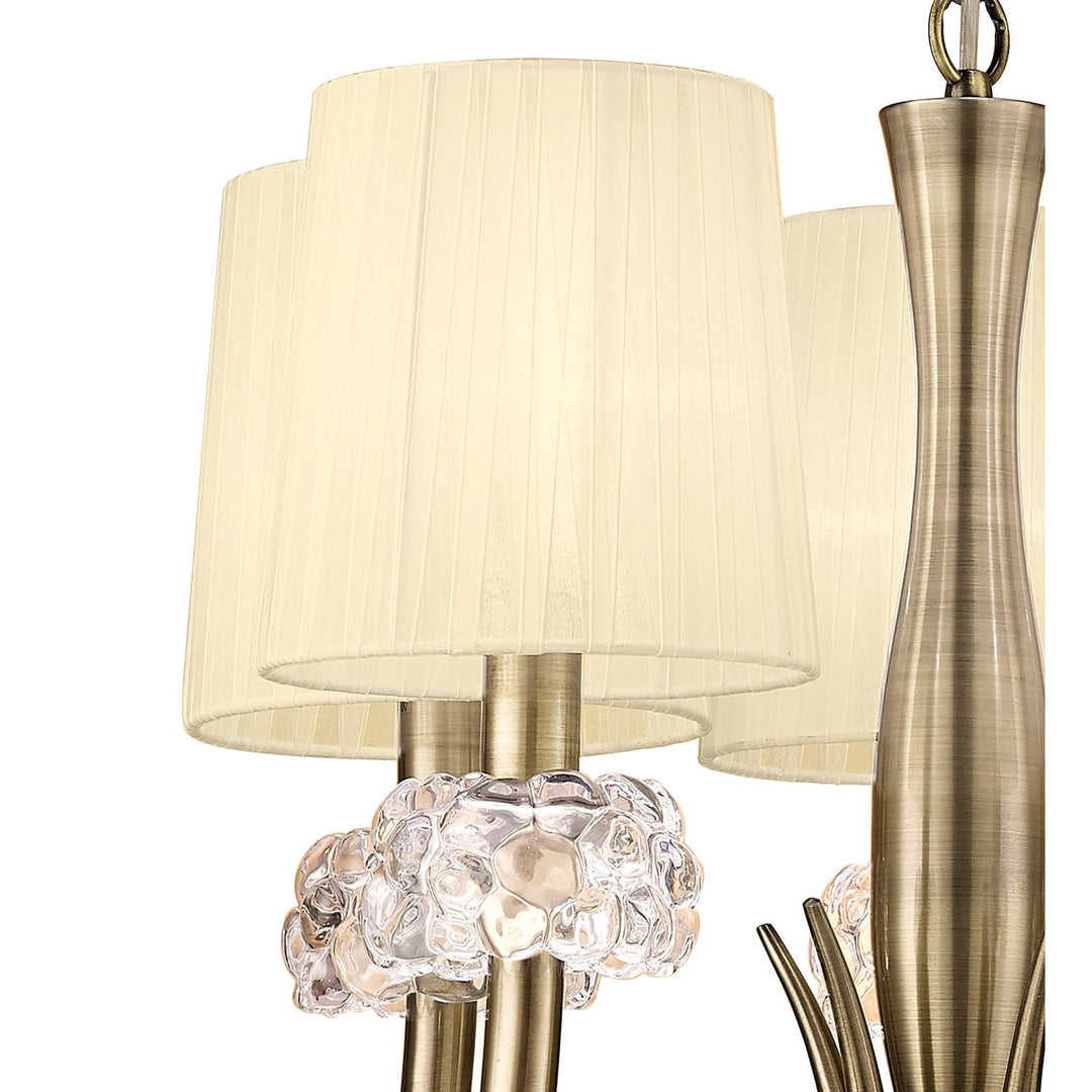 Mantra M4632AB Loewe Slim Pendant 5 Light Antique Brass