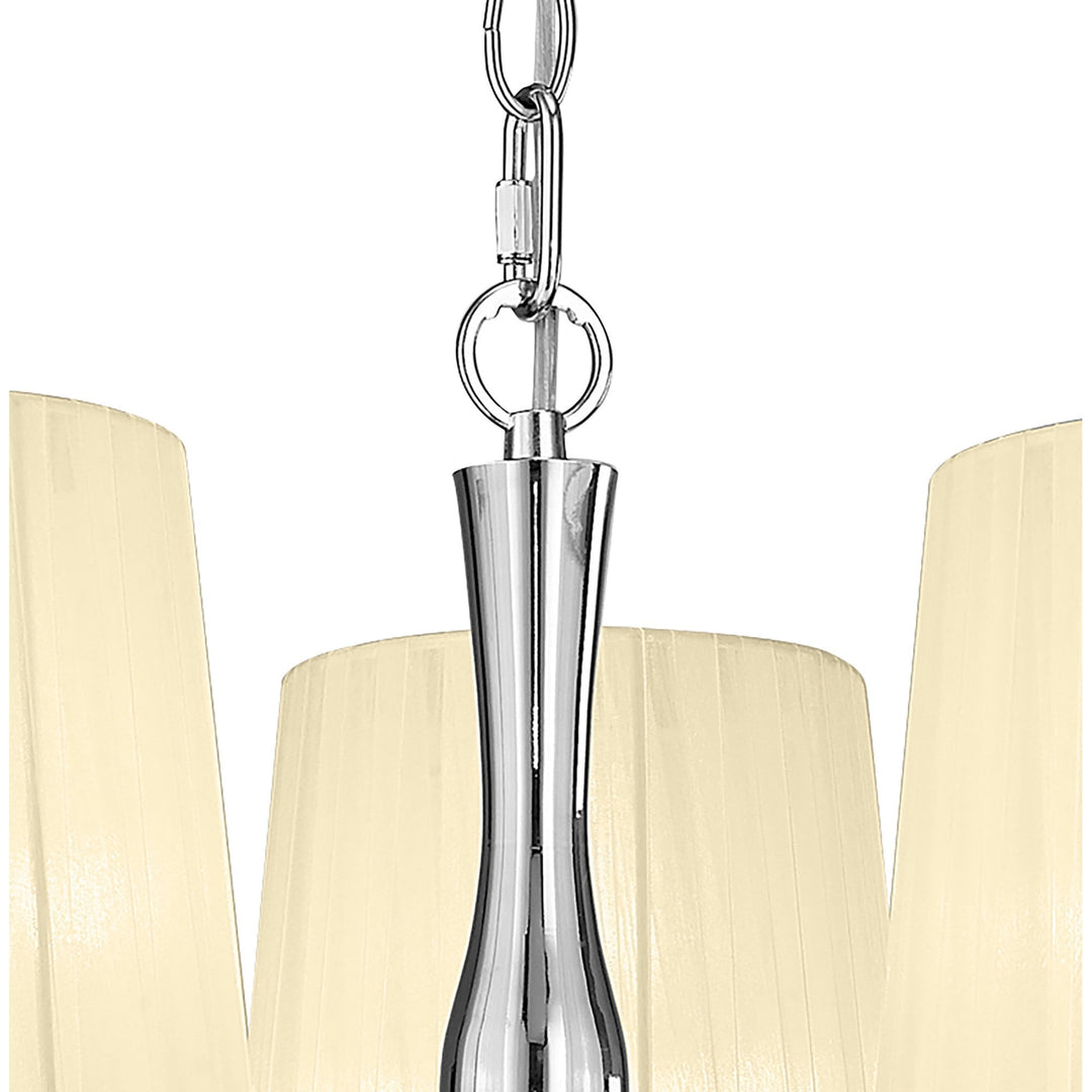 Mantra M4633 Loewe Pendant 3 Light Polished Chrome Cream Shades