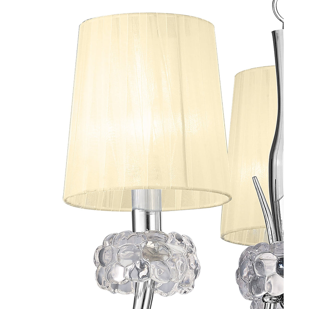 Mantra M4633 Loewe Pendant 3 Light Polished Chrome Cream Shades