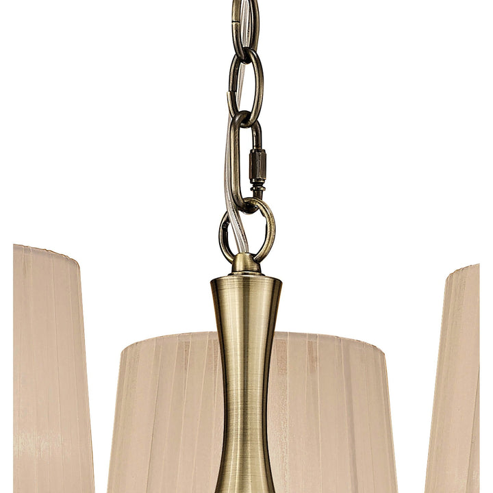 Mantra M4633AB Loewe Pendant 3 Light Antique Brass Soft Bronze Shades