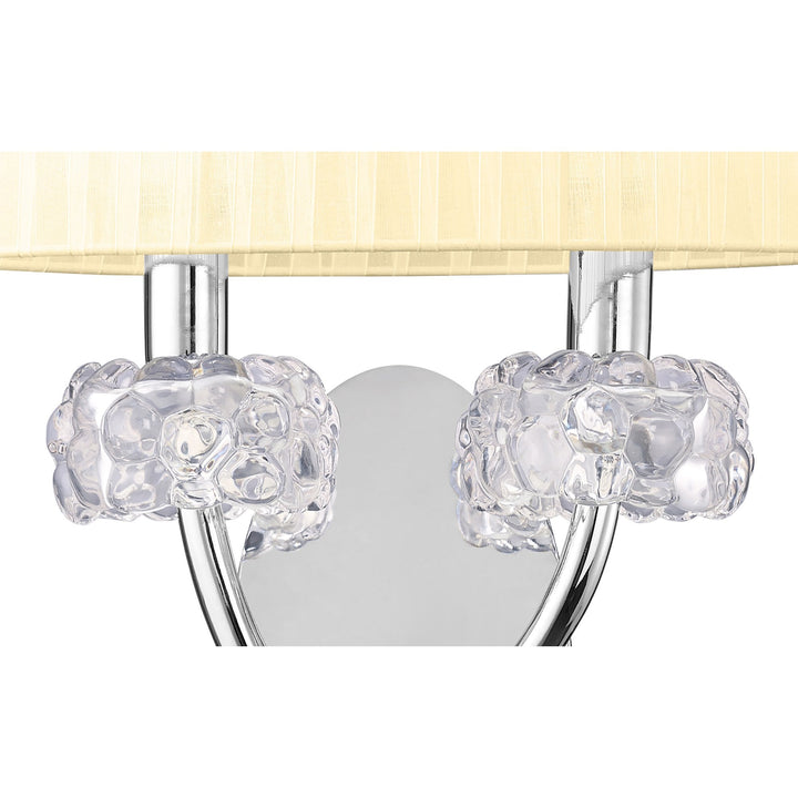 Mantra M4634S Loewe Wall Lamp 2 Light Polished Chrome Cream Shade