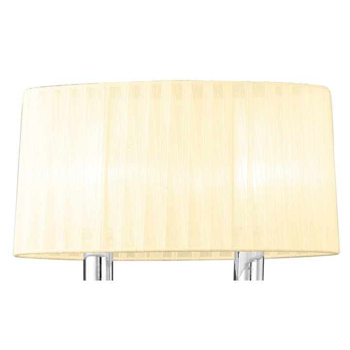 Mantra M4634S Loewe Wall Lamp 2 Light Polished Chrome Cream Shade