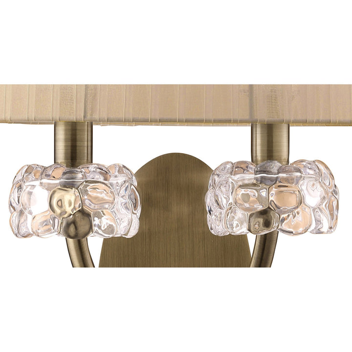 Mantra M4634ABS Loewe Wall Lamp Switched 2 Light Antique Brass Soft Bronze Shade