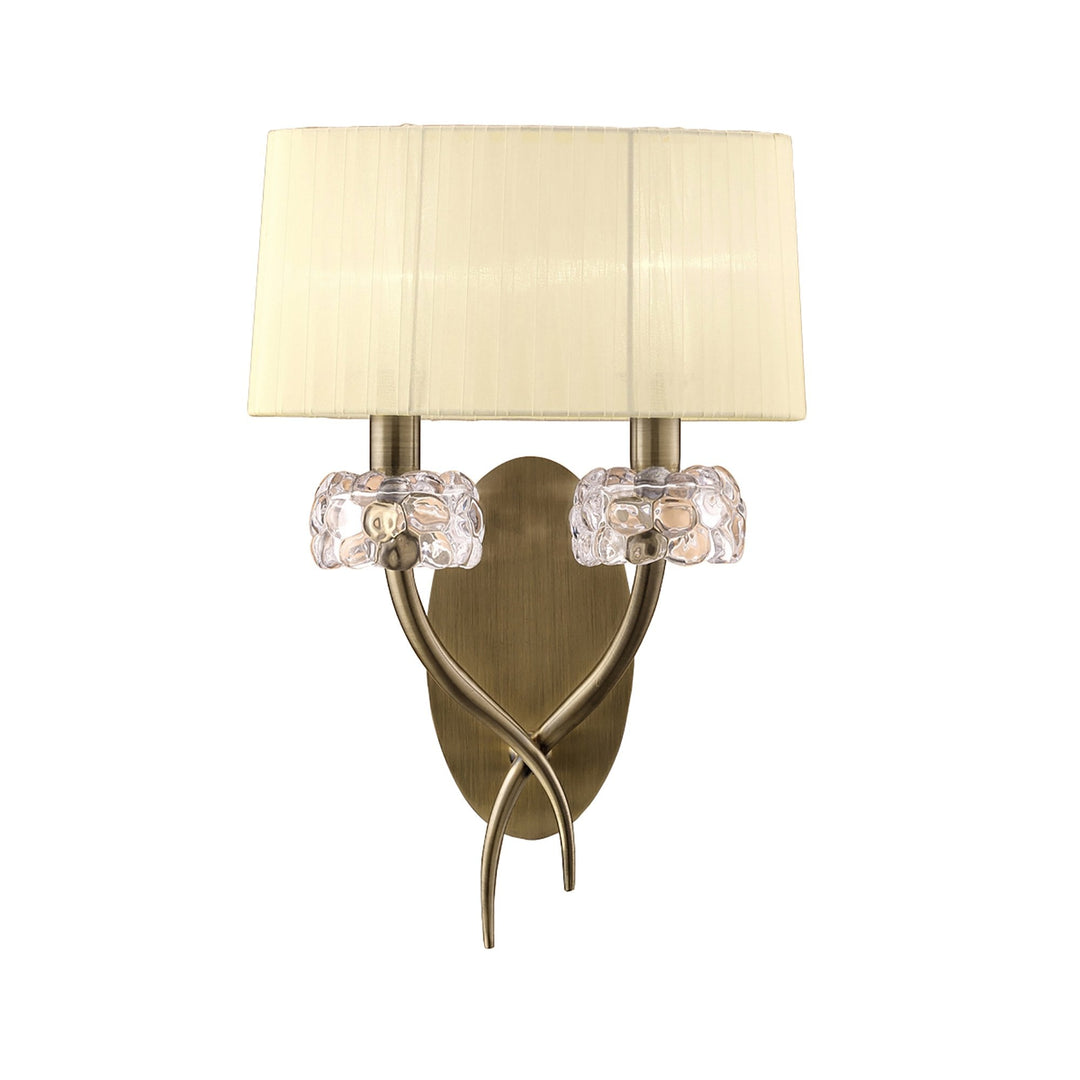 Mantra M4634AB/S Loewe Wall Lamp Switched 2 Light Antique Brass