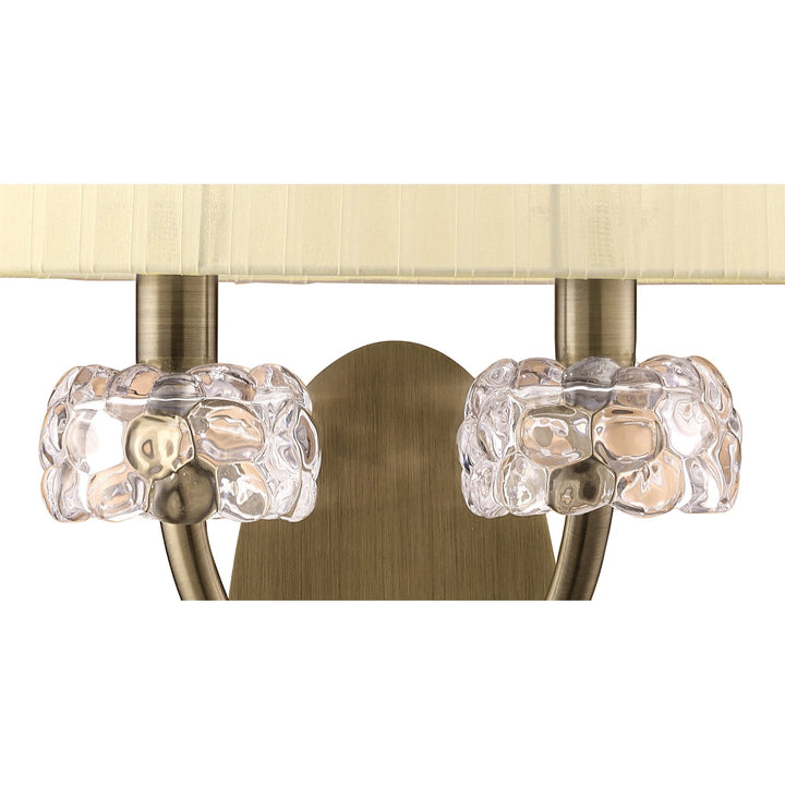 Mantra M4634AB/S Loewe Wall Lamp Switched 2 Light Antique Brass