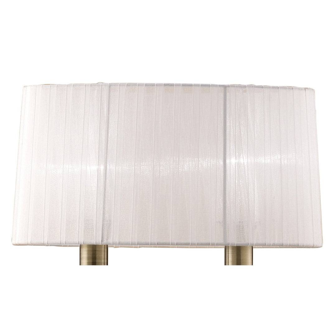 Mantra M4634ABS Loewe Wall Lamp Switched 2 Light Antique Brass White Shade