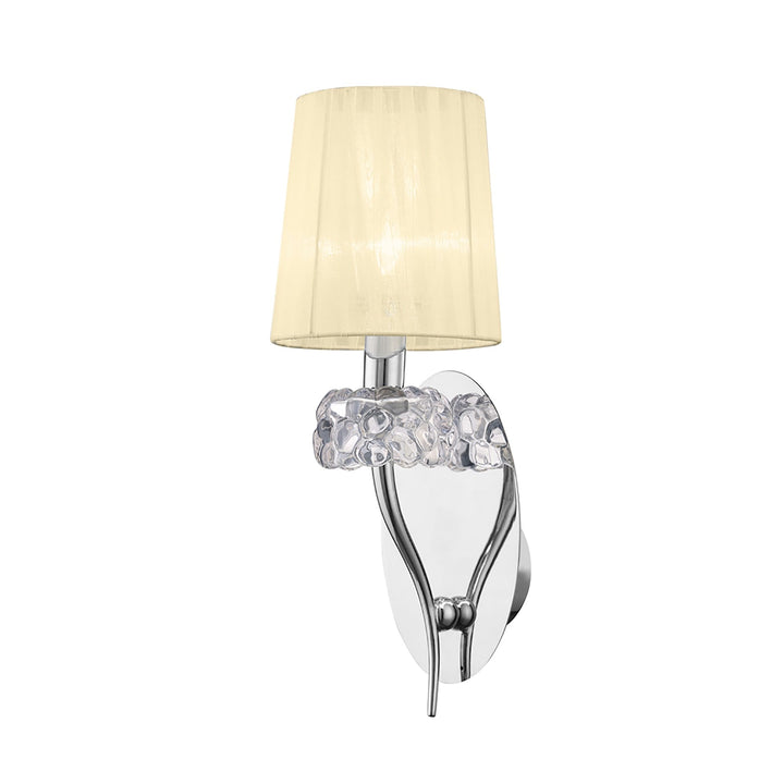 Mantra M4634ABS Loewe Wall Lamp Switched 2 Light Antique Brass Cream Shade