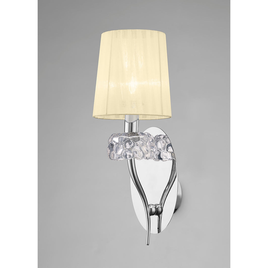 Mantra M4634ABS Loewe Wall Lamp Switched 2 Light Antique Brass Cream Shade