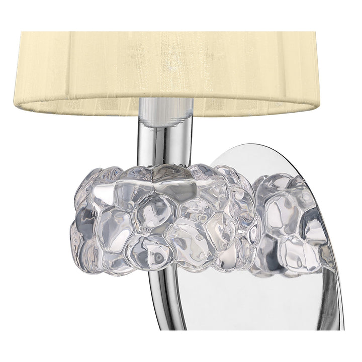 Mantra M4634ABS Loewe Wall Lamp Switched 2 Light Antique Brass Cream Shade