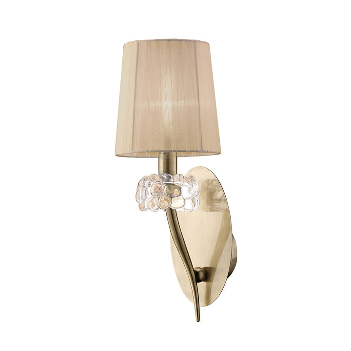 Mantra M4635ABS Loewe Wall Lamp Switched 1 Light Antique Brass Soft Bronze Shade