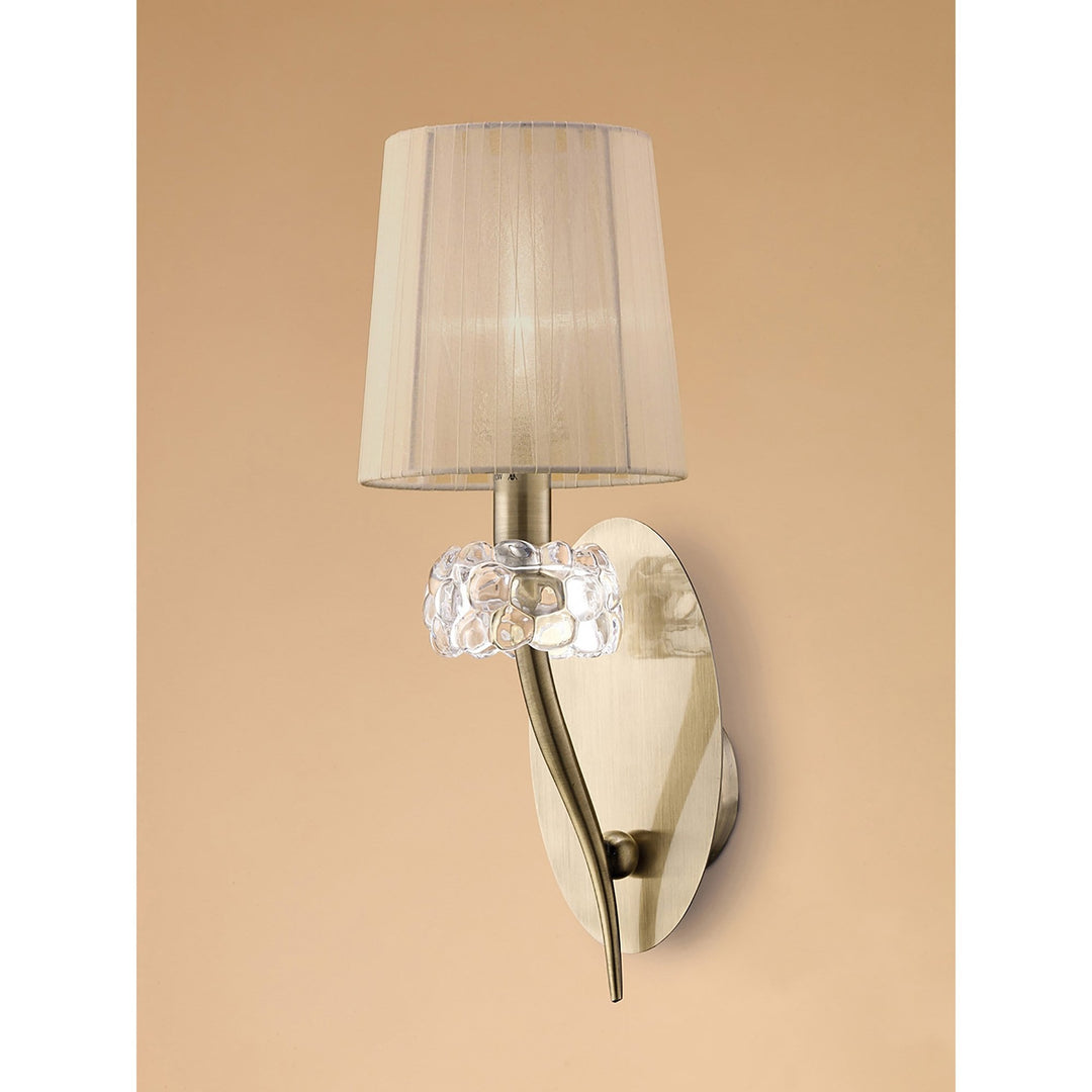 Mantra M4635ABS Loewe Wall Lamp Switched 1 Light Antique Brass Soft Bronze Shade