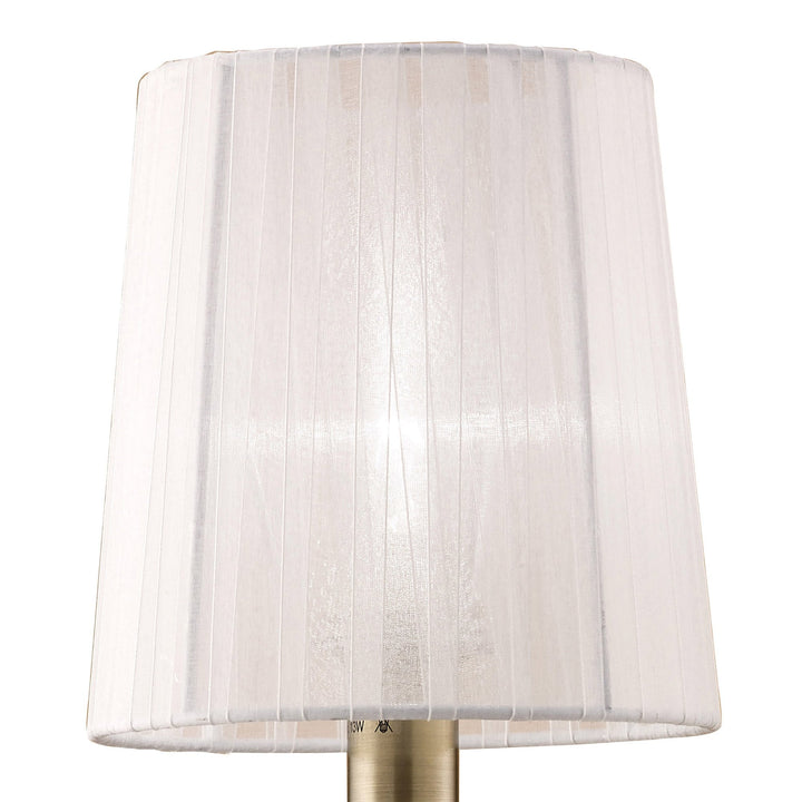 Mantra M4635ABS Loewe Wall Lamp Switched 1 Light Antique Brass White Shade