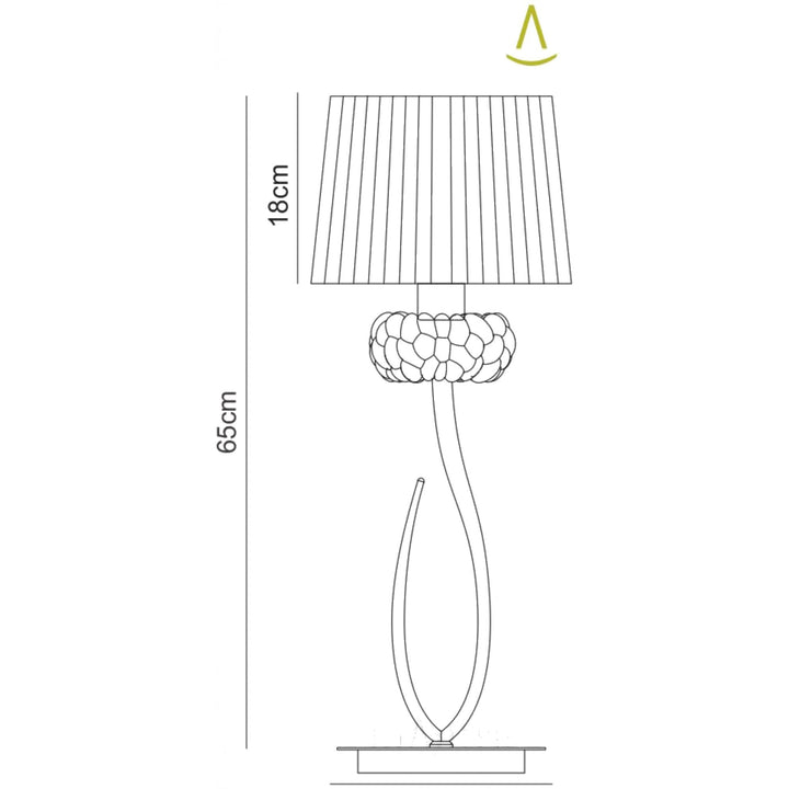 Mantra M4636 Loewe Table Lamp 1 Light Big Polished Chrome Cream Shade