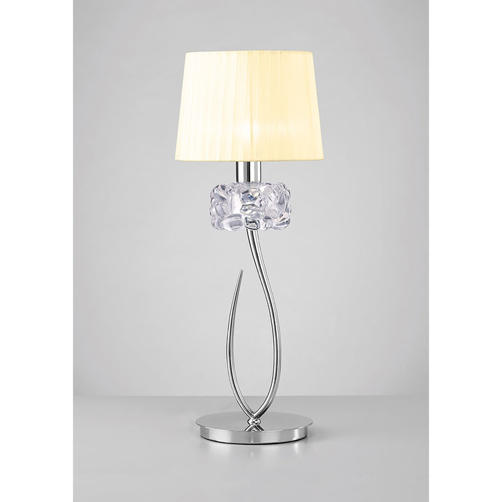 Mantra M4636 Loewe Table Lamp 1 Light Big Polished Chrome Cream Shade