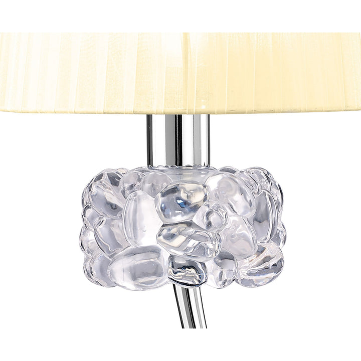 Mantra M4636 Loewe Table Lamp 1 Light Big Polished Chrome Cream Shade