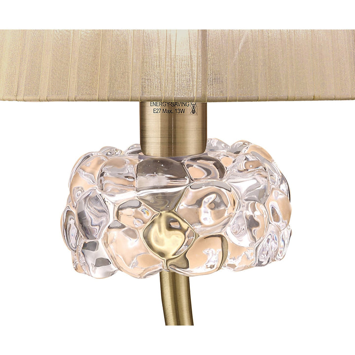 Mantra M4636AB Loewe Table Lamp 1 Light Big Antique Brass Soft Bronze Shade