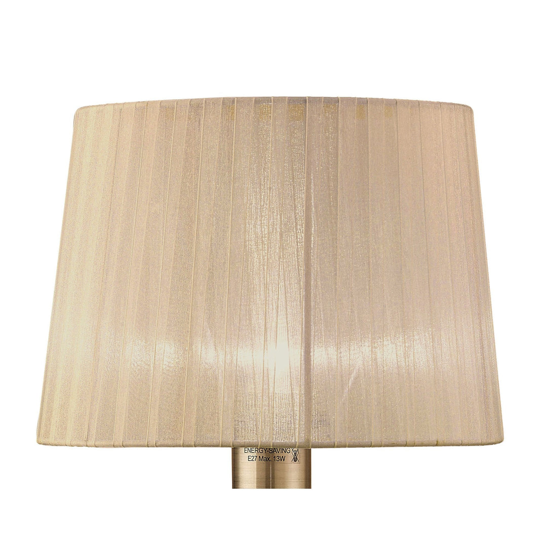 Mantra M4636AB Loewe Table Lamp 1 Light Big Antique Brass Soft Bronze Shade