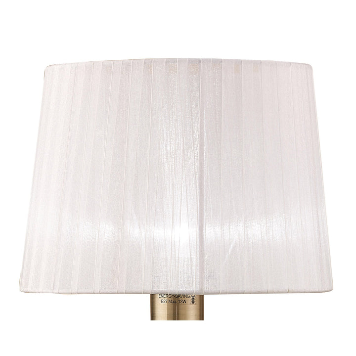 Mantra M4636AB Loewe Table Lamp 1 Light Big Antique Brass White Shade