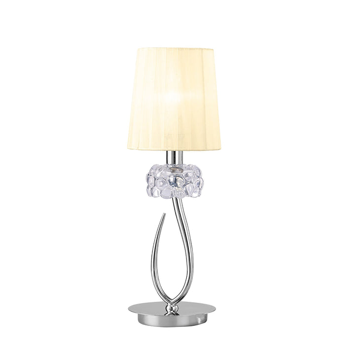 Mantra M4637 Loewe Table Lamp 1 Light Small Polished Chrome Cream Shade