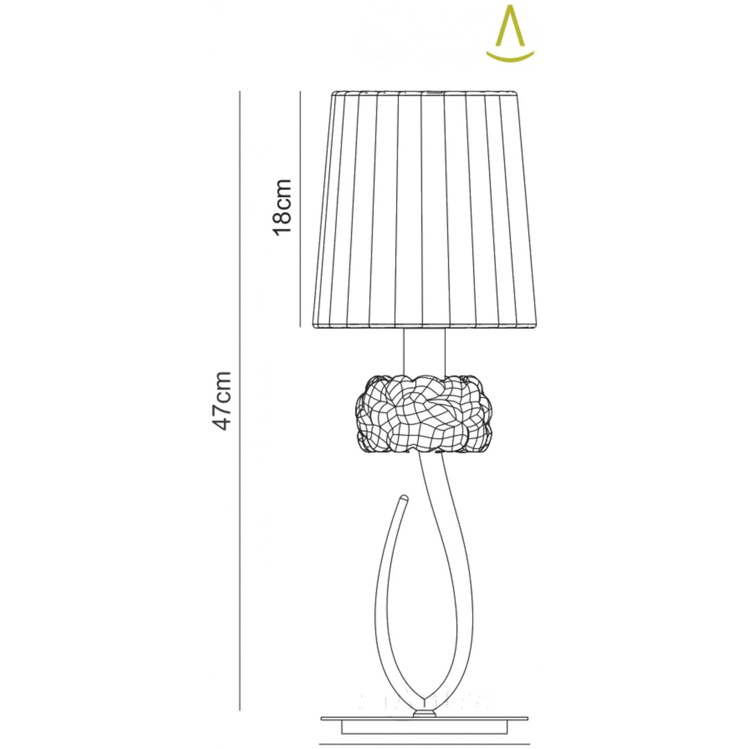 Mantra M4637 Loewe Table Lamp 1 Light Small Polished Chrome Cream Shade