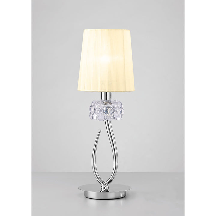 Mantra M4637 Loewe Table Lamp 1 Light Small Polished Chrome Cream Shade