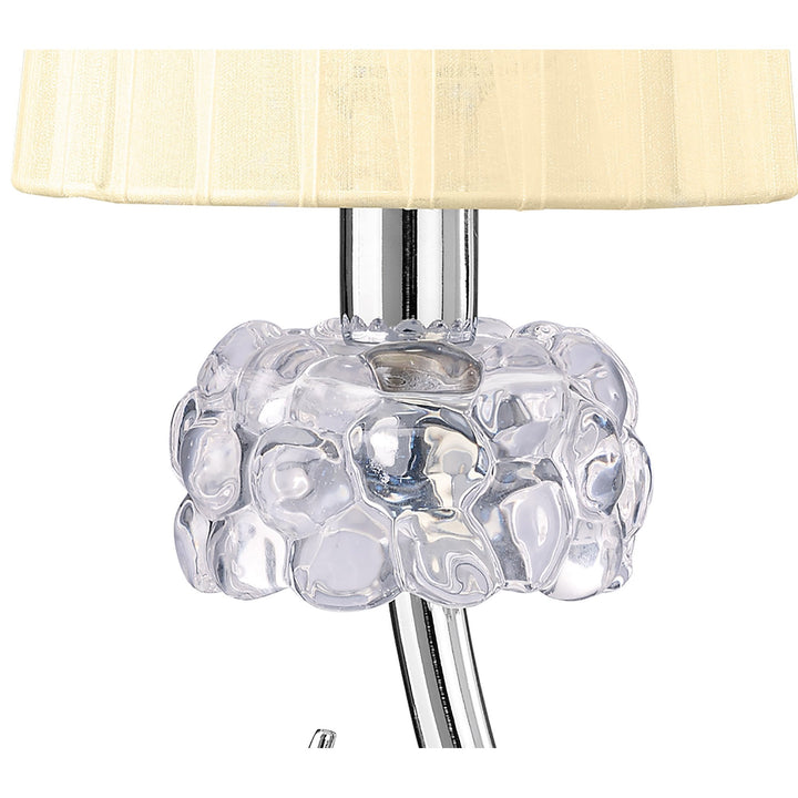 Mantra M4637 Loewe Table Lamp 1 Light Small Polished Chrome Cream Shade