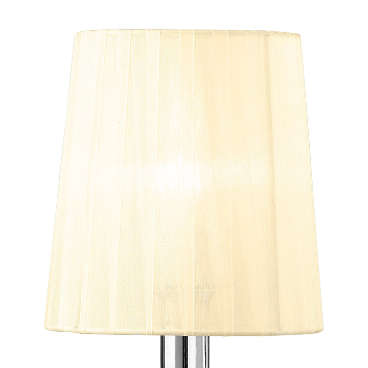 Mantra M4637 Loewe Table Lamp 1 Light Small Polished Chrome Cream Shade