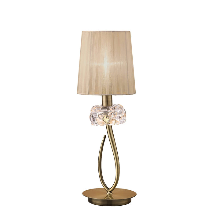 Mantra M4637AB Loewe Table Lamp 1 Light Small Antique Brass Soft Bronze Shade