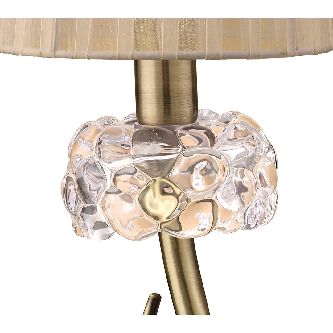 Mantra M4637AB Loewe Table Lamp 1 Light Small Antique Brass Soft Bronze Shade