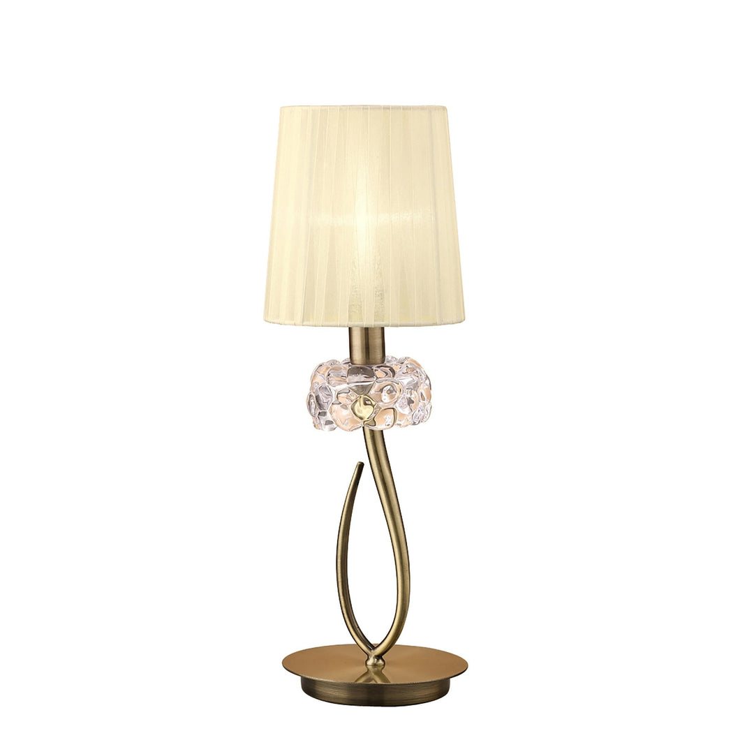 Mantra M4637AB Loewe Table Lamp 1 Light Small Antique Brass