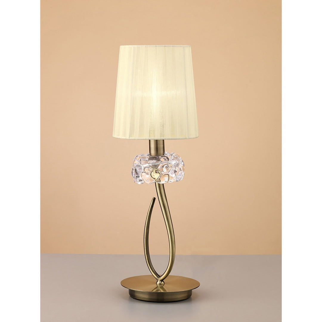 Mantra M4637AB Loewe Table Lamp 1 Light Small Antique Brass