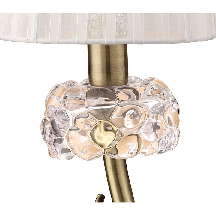 Mantra M4637AB Loewe Table Lamp 1 Light Small Antique Brass White Shade