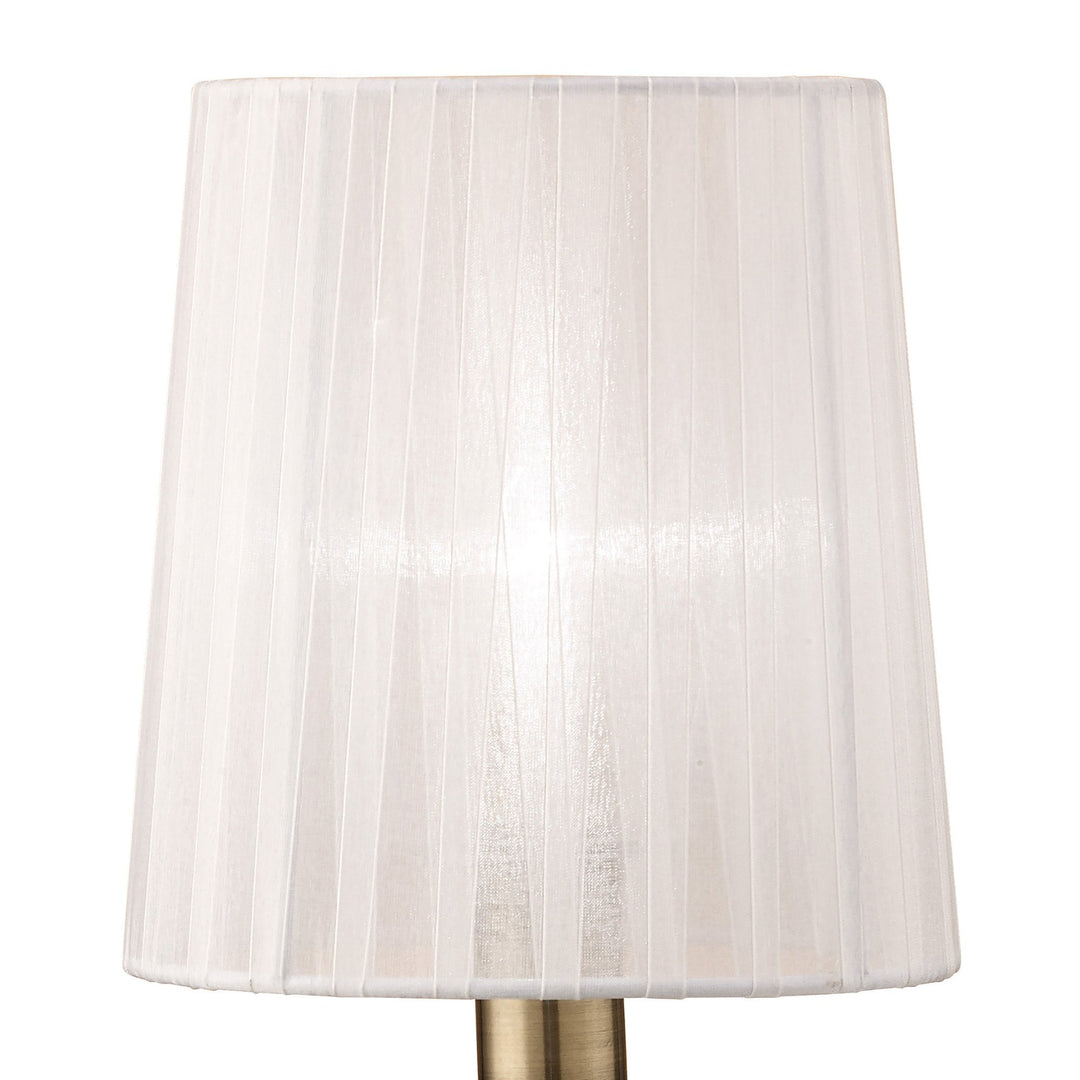 Mantra M4637AB Loewe Table Lamp 1 Light Small Antique Brass White Shade