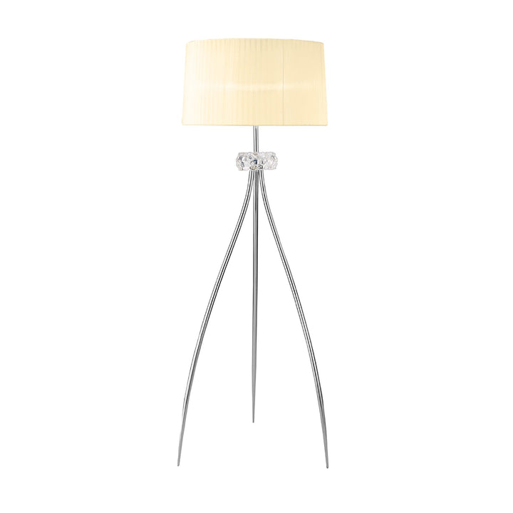 Mantra M4638 Loewe Floor Lamp 3 Light Polished Chrome White Shade