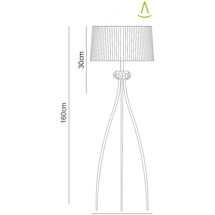 Mantra M4638AB Loewe Floor Lamp 3 Light Antique Brass Soft Bronze Shade