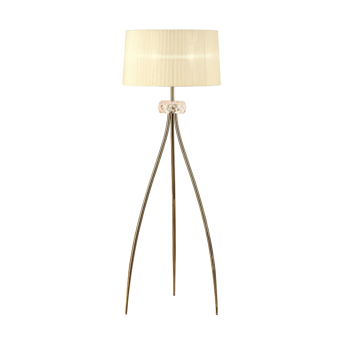 Mantra M4638AB Loewe Floor Lamp 3 Light Antique Brass