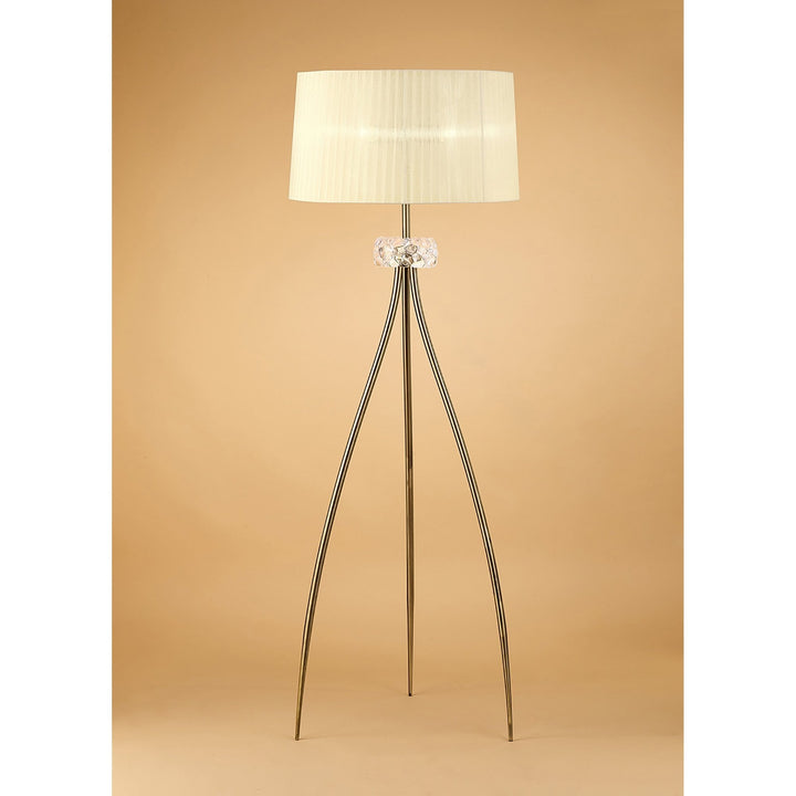 Mantra M4638AB Loewe Floor Lamp 3 Light Antique Brass