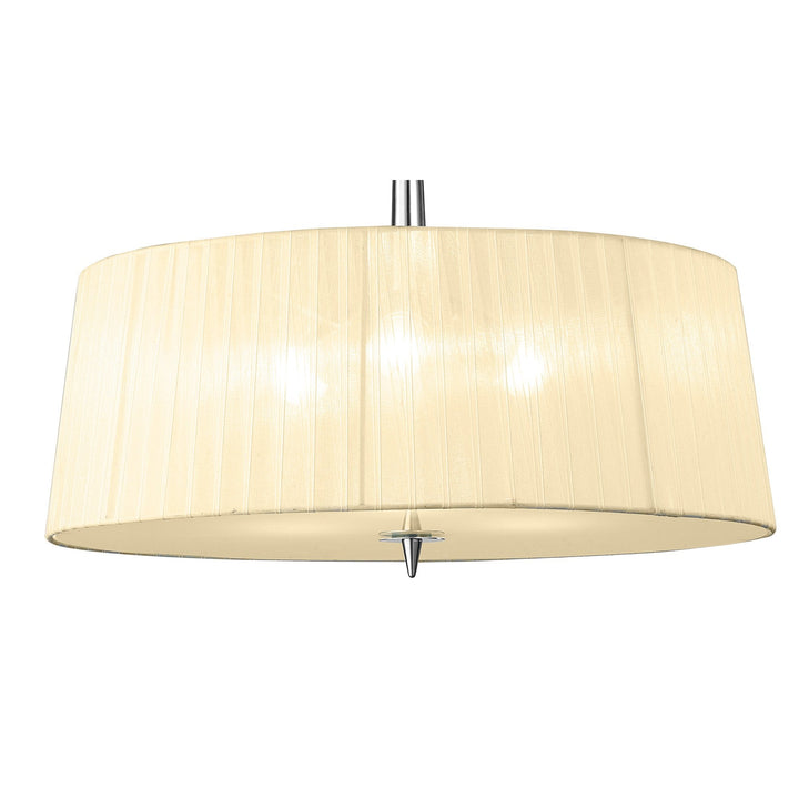 Mantra M4639 Loewe Single Pendant 3 Light Polished Chrome Cream Shade