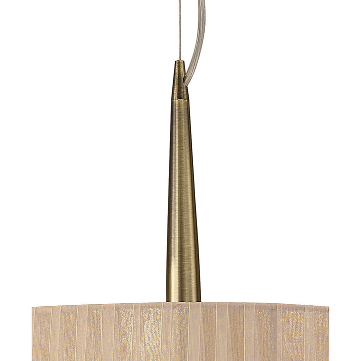 Mantra M4639AB Loewe Single Pendant 3 Light Antique Brass Soft Bronze Shade