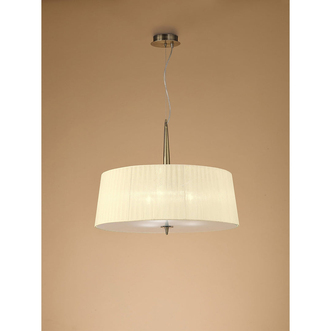 Mantra M4639AB Loewe Single Pendant 3 Light Antique Brass