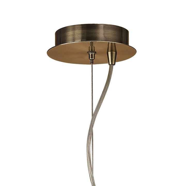 Mantra M4639AB Loewe Single Pendant 3 Light Antique Brass