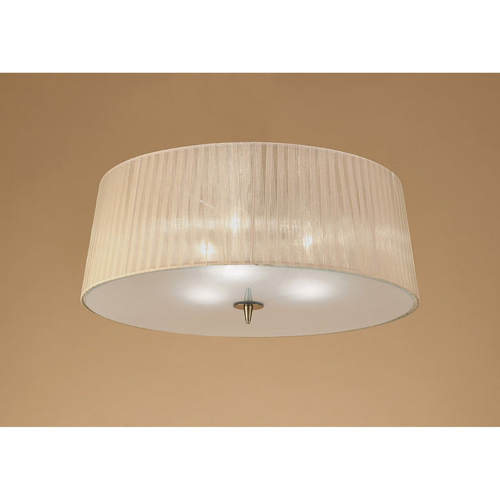 Mantra M4640AB Loewe Ceiling 3 Light Antique Brass Soft Bronze Shade