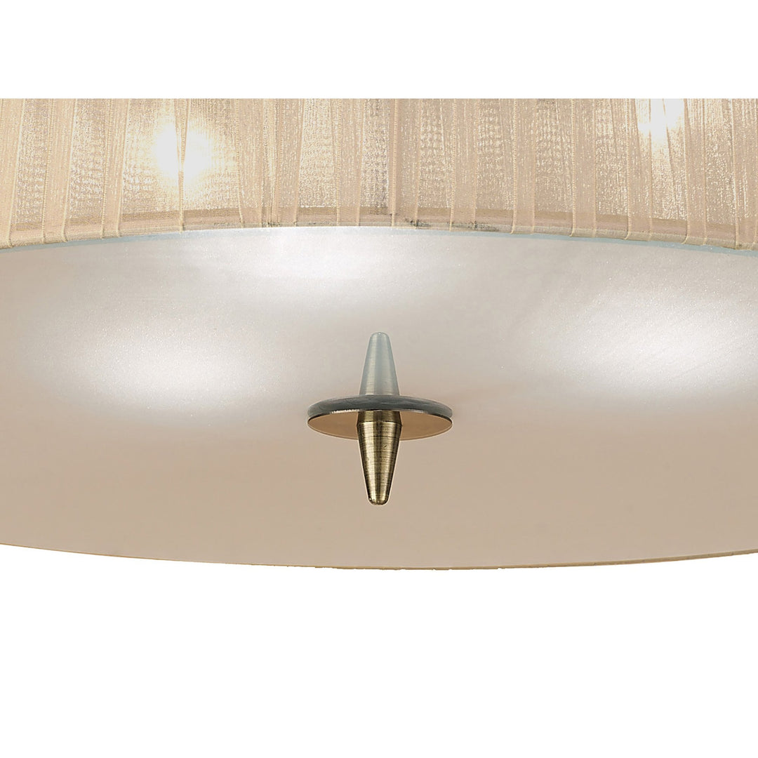 Mantra M4640AB Loewe Ceiling 3 Light Antique Brass Soft Bronze Shade