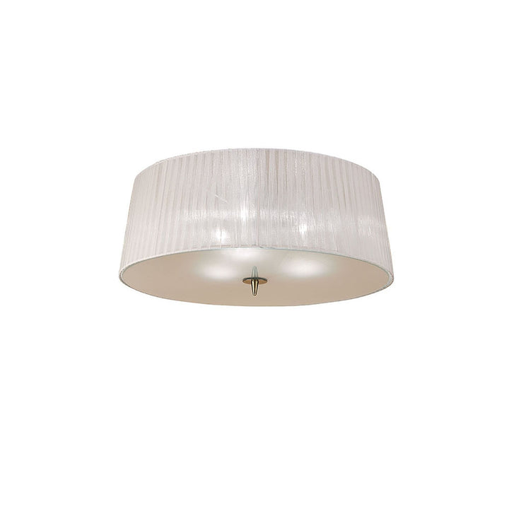 Mantra M4640AB Loewe Ceiling 3 Light Antique Brass White Shade