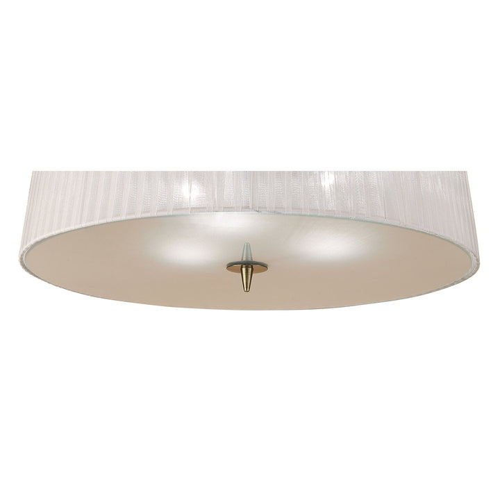 Mantra M4640AB Loewe Ceiling 3 Light Antique Brass White Shade