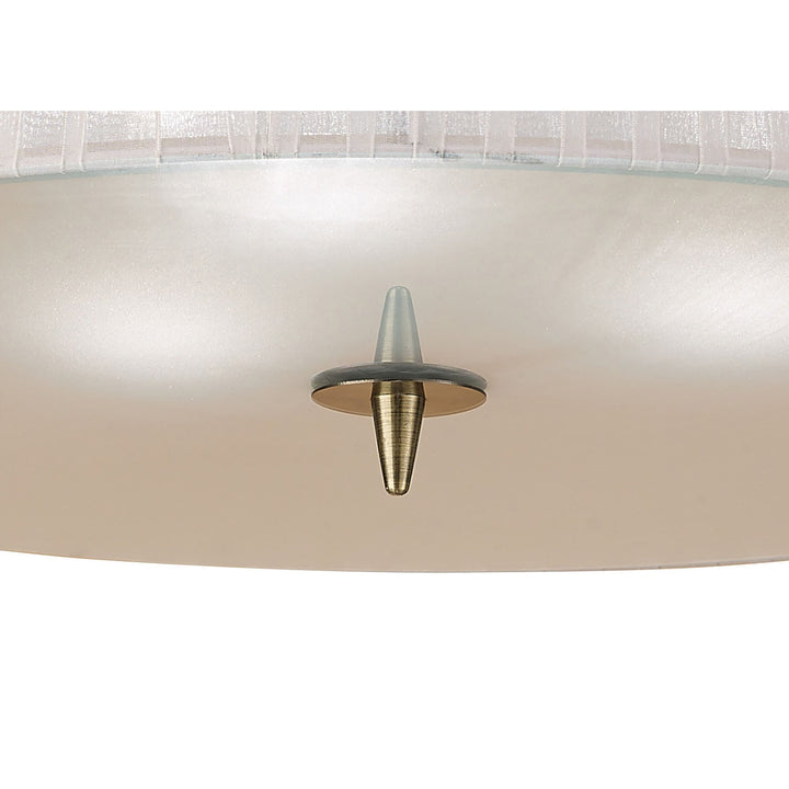 Mantra M4640AB Loewe Ceiling 3 Light Antique Brass White Shade