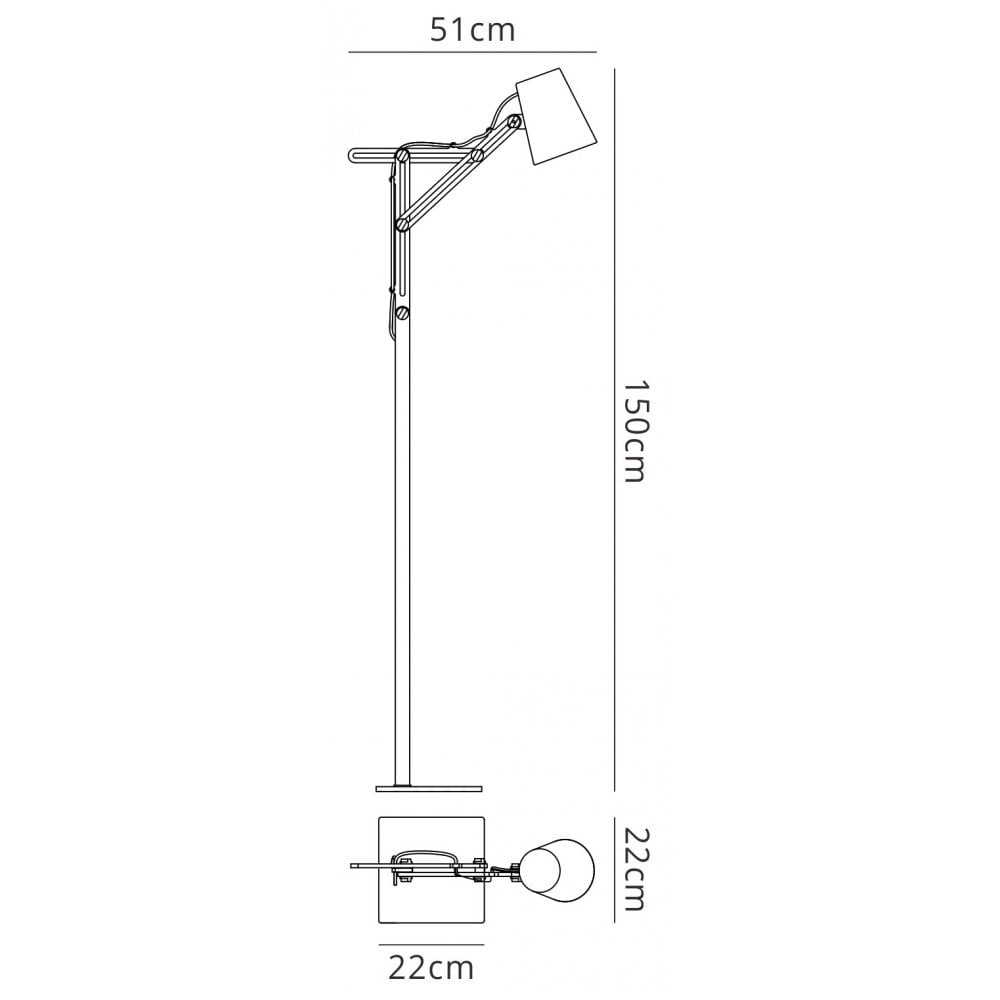 Mantra M3774 Looker Floor Lamp 1 Light Matt White