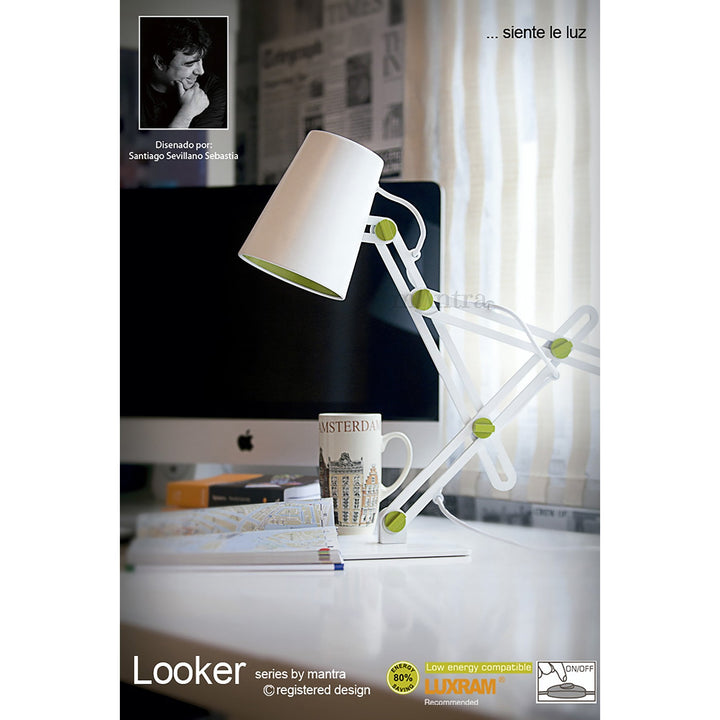 Mantra M3774 Looker Floor Lamp 1 Light Matt White