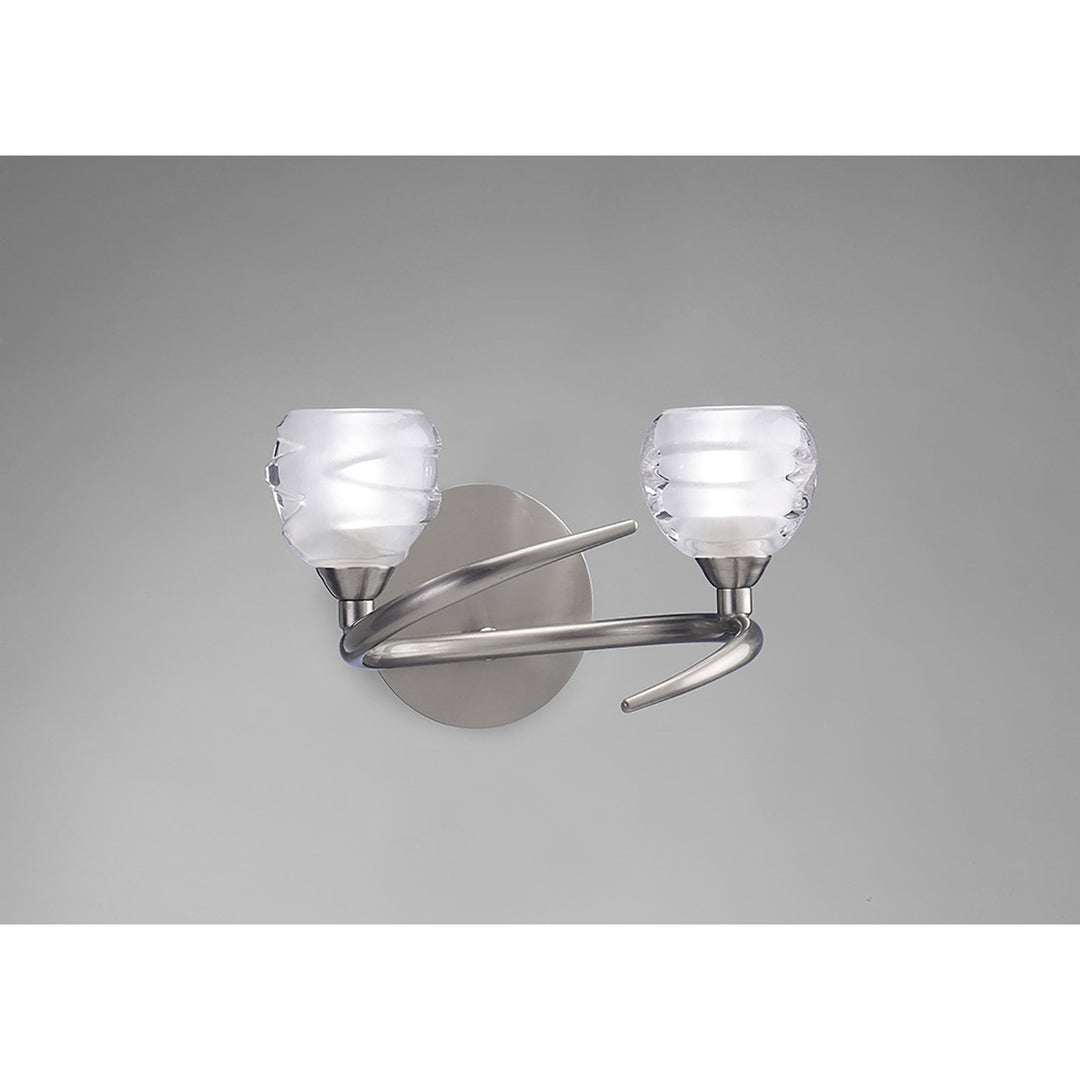 Mantra M1815/S Loop Wall Lamp Switched 2 Light Satin Nickel