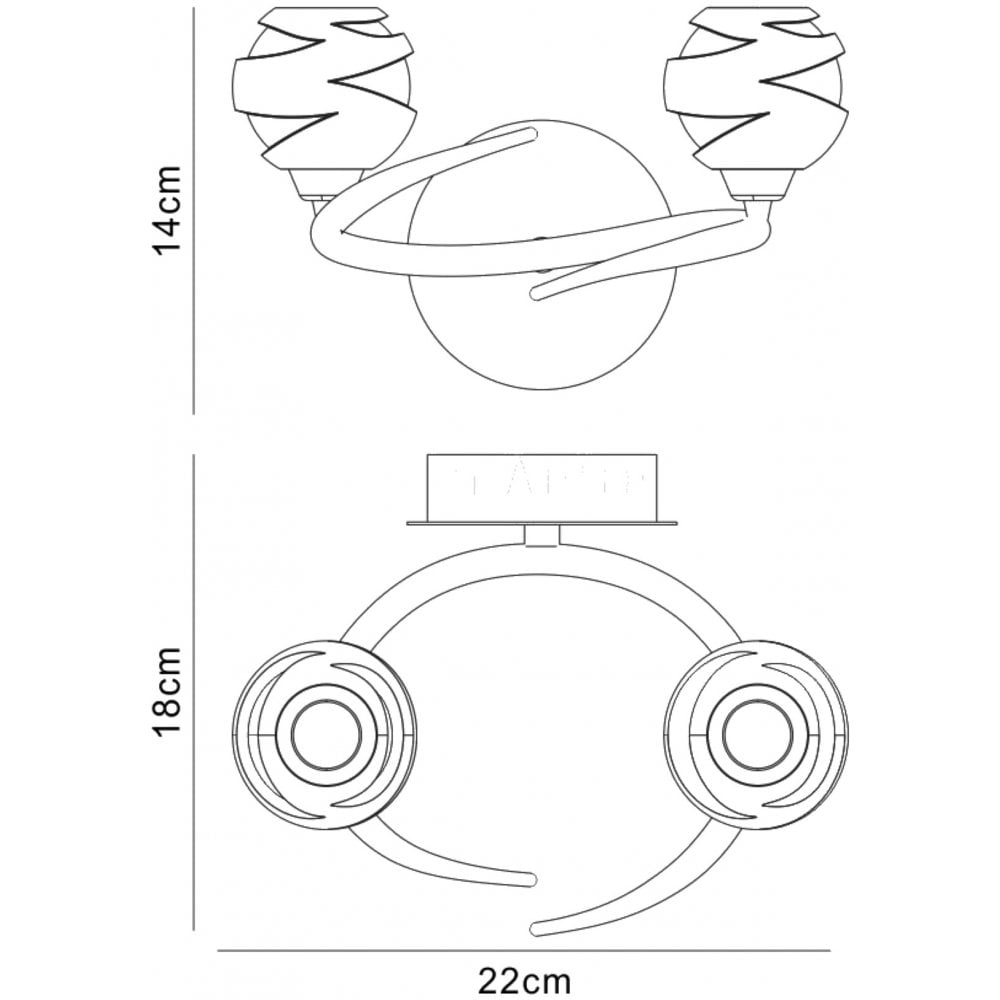 Mantra M1815 Loop Wall Lamp 2 Light G9 ECO Satin Nickel